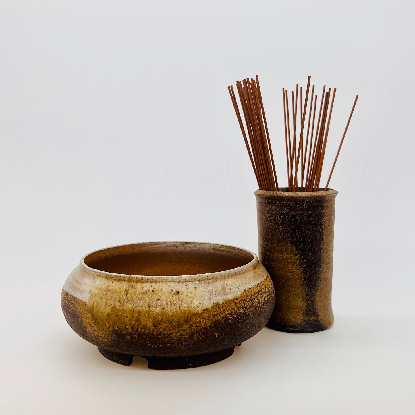Incense holder and bowl set